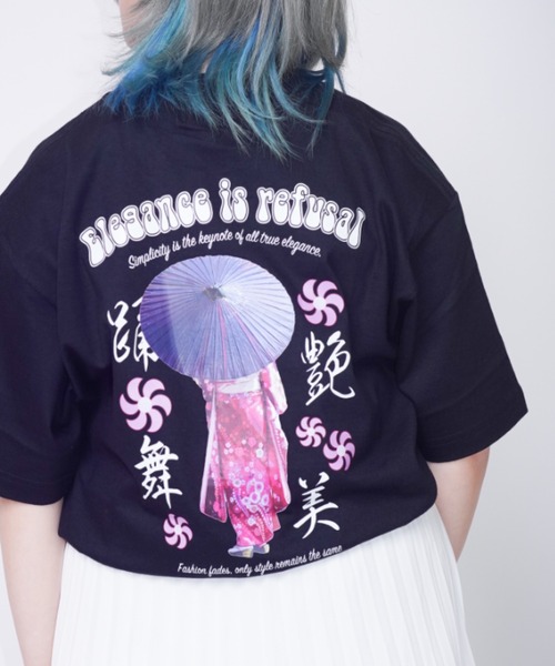 Bling Leads(ブリングリーズ)の「Z)【BLINGLEADS】 424419 和柄シリーズ PRINT SS T 着物(Tシャツ/カットソー・メンズ・ブラック/ホワイト・LARGE/MEDIUM)」の2枚目の写真