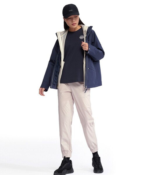 AIGLE(エーグル)の「UVカット スリムフィット ロゴプリント半袖Tシャツ(Tシャツ/カットソー・レディース・ホワイト/ダークブルー・S/M/L)」の3枚目の写真