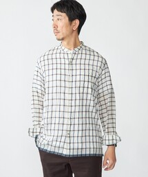 SHIPS: インディア バンドカラー ロングスリーブ シャツ