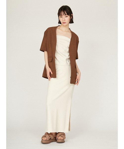 emmi（エミ）の「ダンボールアイラインタックスカート（スカート・レディース・ブラック/アイボリー・1/0）」の18枚目の写真