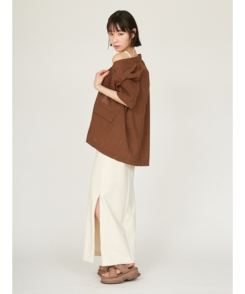 emmi（エミ）の「ダンボールアイラインタックスカート（スカート・レディース・ブラック/アイボリー・1/0）」の20枚目の写真