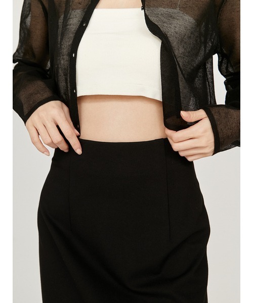 emmi（エミ）の「ダンボールアイラインタックスカート（スカート・レディース・ブラック/アイボリー・1/0）」の21枚目の写真