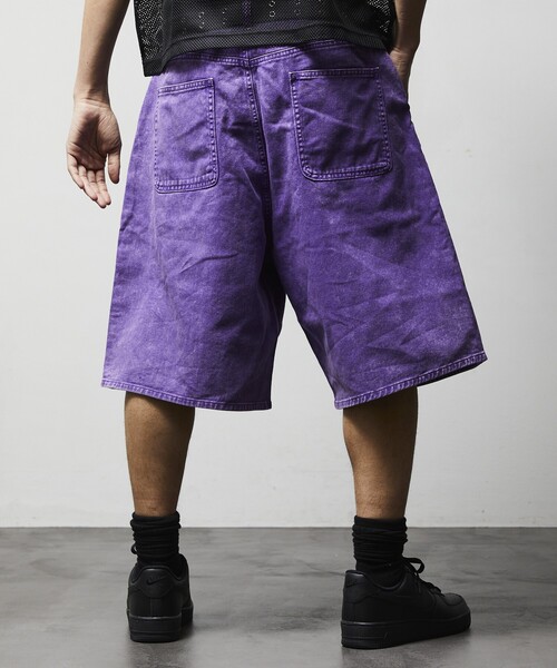 バギー デニムショーツ 古着風 ワイドシルエット ハイウエスト FREAK'S STORE パンツ ワイドシルエット バギーダブルニーデニム