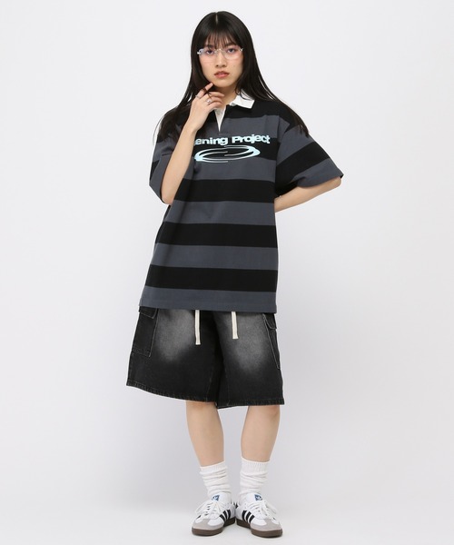 Opening Project（オープニングプロジェクト）の「【UNISEX】Opening Project／ストライプＴ（Tシャツ/カットソー・レディース・グレー/ホワイト/ライトグリーン・MEDIUM/LARGE）」の21枚目の写真