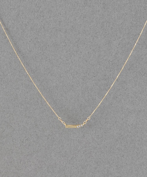 Phoebe(フィービィー)の「【金属アレルギー対応】ストレートバービジューネックレス/全長:39cm+3cm(ネックレス・レディース・イエローゴールド/シルバー/シャンパン・FREE)」の1枚目の写真