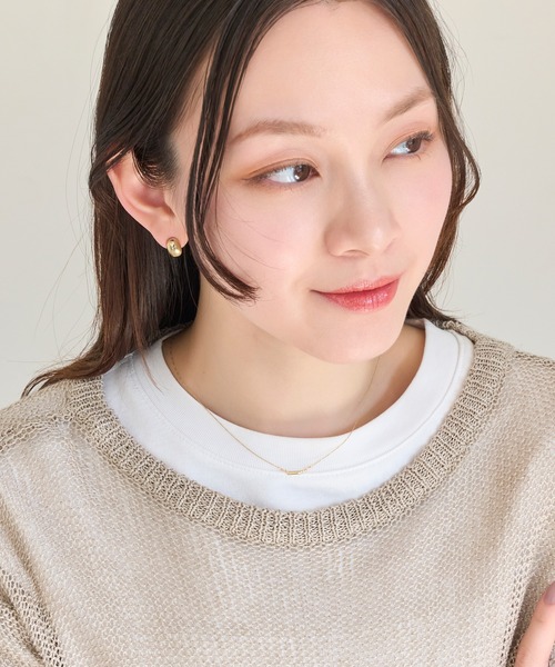 Phoebe(フィービィー)の「【金属アレルギー対応】ストレートバービジューネックレス/全長:39cm+3cm(ネックレス・レディース・イエローゴールド/シルバー/シャンパン・FREE)」の5枚目の写真