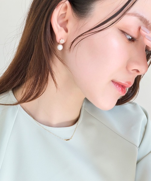 Phoebe(フィービィー)の「【金属アレルギー対応】ストレートバービジューネックレス/全長:39cm+3cm(ネックレス・レディース・イエローゴールド/シルバー/シャンパン・FREE)」の6枚目の写真