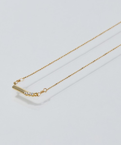 Phoebe(フィービィー)の「【金属アレルギー対応】ストレートバービジューネックレス/全長:39cm+3cm(ネックレス・レディース・イエローゴールド/シルバー/シャンパン・FREE)」の9枚目の写真