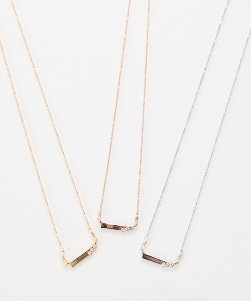 Phoebe(フィービィー)の「【金属アレルギー対応】ストレートバービジューネックレス/全長:39cm+3cm(ネックレス・レディース・イエローゴールド/シルバー/シャンパン・FREE)」の21枚目の写真