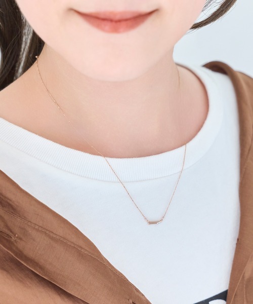 Phoebe(フィービィー)の「【金属アレルギー対応】ストレートバービジューネックレス/全長:39cm+3cm(ネックレス・レディース・イエローゴールド/シルバー/シャンパン・FREE)」の22枚目の写真