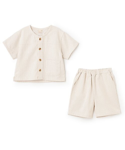 petit main（プティマイン）の「布帛半袖セットアップ（セットアップ・キッズ・ブルー/ストライプ・110cm/80ｃｍ/130cm/120cm/90cm/100cm）」の7枚目の写真