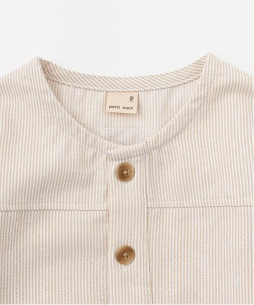 petit main（プティマイン）の「布帛半袖セットアップ（セットアップ・キッズ・ブルー/ストライプ・110cm/80ｃｍ/130cm/120cm/90cm/100cm）」の8枚目の写真