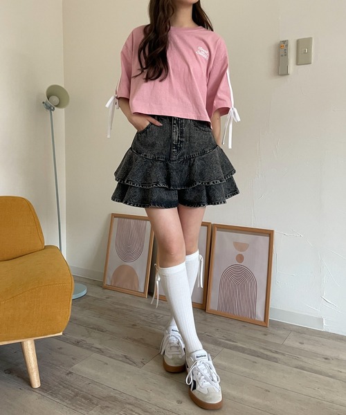 WEGO（ウィゴー）の「WEGO/デニムフリルミニスカート（デニムスカート・レディース・ブラック系その他/ライトインディゴブルー・FREE）」の17枚目の写真