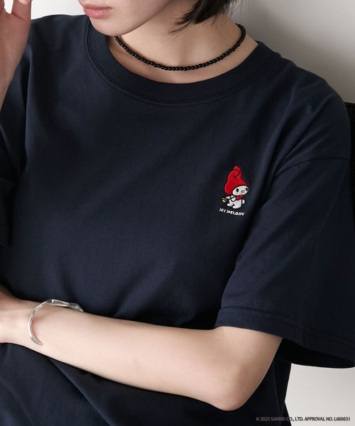 sanrio(サンリオ)の「【My Melody × forksy.】アソートプリント 半袖TEE(Tシャツ/カットソー・レディース・ブラック/ホワイト系/ネイビー/ホワイト・FREE)」の4枚目の写真