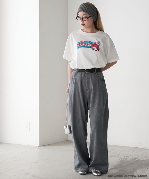 sanrio(サンリオ)の「【My Melody × forksy.】アソートプリント 半袖TEE(Tシャツ/カットソー・レディース・ブラック/ホワイト系/ネイビー/ホワイト・FREE)」の14枚目の写真