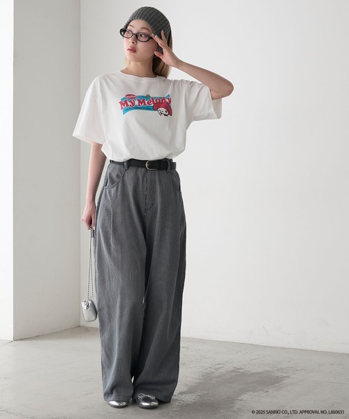 sanrio(サンリオ)の「【My Melody × forksy.】アソートプリント 半袖TEE(Tシャツ/カットソー・レディース・ブラック/ホワイト系/ネイビー/ホワイト・FREE)」の15枚目の写真