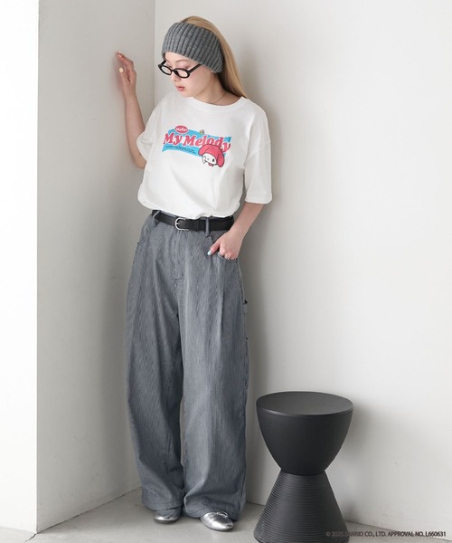 sanrio(サンリオ)の「【My Melody × forksy.】アソートプリント 半袖TEE(Tシャツ/カットソー・レディース・ブラック/ホワイト系/ネイビー/ホワイト・FREE)」の17枚目の写真