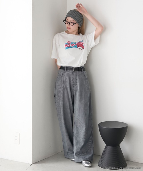 sanrio(サンリオ)の「【My Melody × forksy.】アソートプリント 半袖TEE(Tシャツ/カットソー・レディース・ブラック/ホワイト系/ネイビー/ホワイト・FREE)」の18枚目の写真