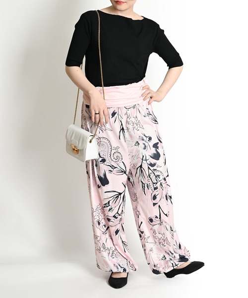 バルーンパンツ レディース 夏 花柄 ペイズリー 柄 総柄（その他パンツ