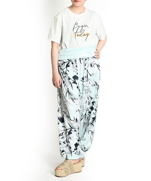 バルーンパンツ レディース 夏 花柄 ペイズリー 柄 総柄（その他