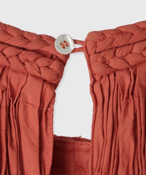 Indiaコットンブレードマキシワンピース