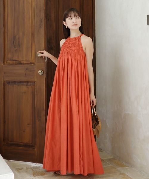 anuans アニュアンス Indiaコットンブレードマキシワンピース Indiaコットンブレードマキシワンピース（ワンピース）｜anuans