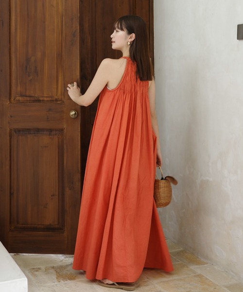 Indiaコットンブレードマキシワンピース（ワンピース）｜anuans（ア