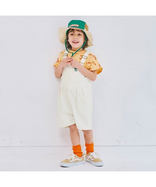 p.premier(ピードットプルミエ)の「バックデザインハーフオーバーオール(サロペット/オーバーオール・キッズ・アイボリー/サックスブルー/ブラウン・80/90/100/110/120/130/140)」の11枚目の写真