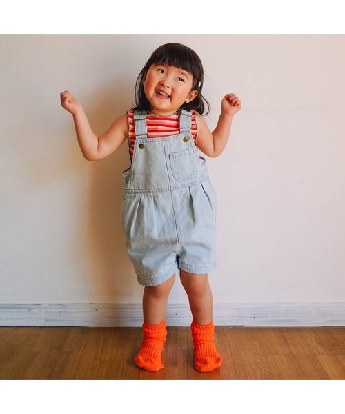 p.premier(ピードットプルミエ)の「バックデザインハーフオーバーオール(サロペット/オーバーオール・キッズ・アイボリー/サックスブルー/ブラウン・80/90/100/110/120/130/140)」の17枚目の写真