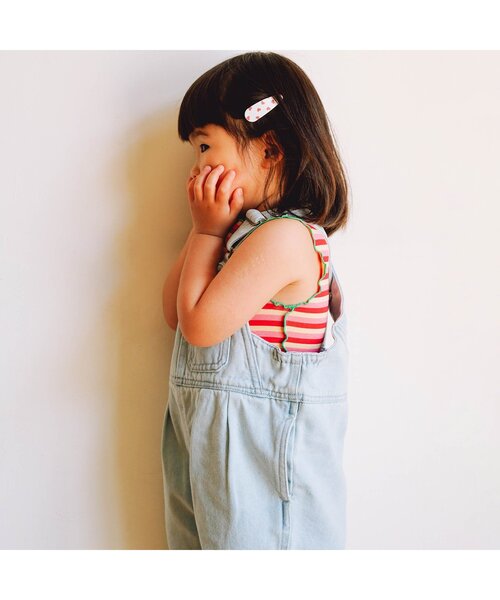 p.premier(ピードットプルミエ)の「バックデザインハーフオーバーオール(サロペット/オーバーオール・キッズ・アイボリー/サックスブルー/ブラウン・80/90/100/110/120/130/140)」の18枚目の写真