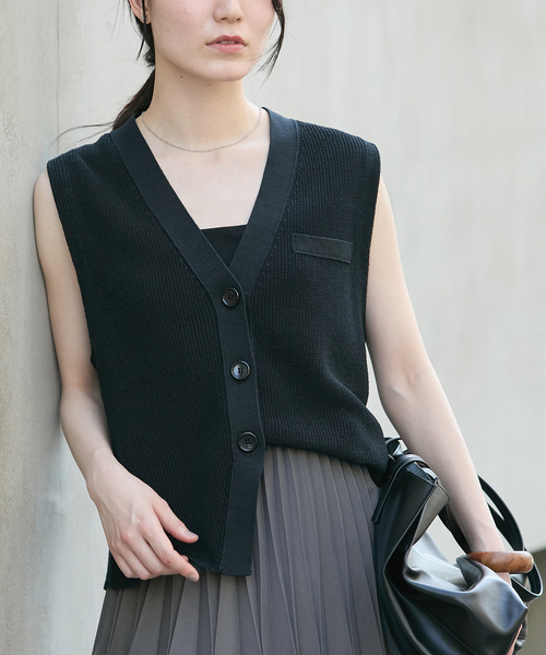Crisp cotton mannish ベスト