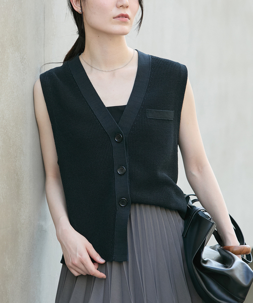 Crisp cotton mannish ベスト