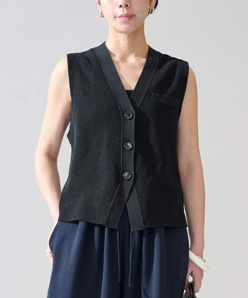 Crisp cotton mannish ベスト