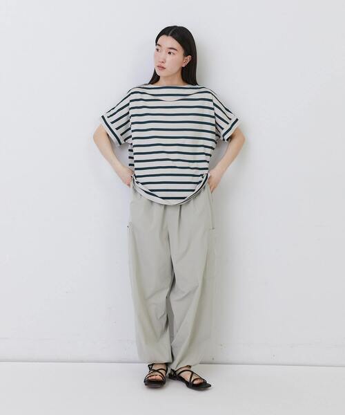 conges payes ADIEU TRISTESSE（コンジェ ペイエ アデュートリステス）の「◆ショートスリーブバスクシャツ（Tシャツ/カットソー・レディース・グレー系その他/ベージュ系その他/ブルー系その他・FREE）」の4枚目の写真