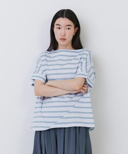 conges payes ADIEU TRISTESSE（コンジェ ペイエ アデュートリステス）の「◆ショートスリーブバスクシャツ（Tシャツ/カットソー・レディース・グレー系その他/ベージュ系その他/ブルー系その他・FREE）」の18枚目の写真