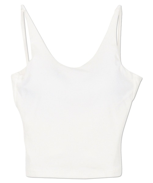 KOBE LETTUCE（コウベレタス）の「カップ付き 深Uネックタンクトップ（タンクトップ・レディース・ホワイト/ブラウン/杢グレー/ブラック・M）」の9枚目の写真