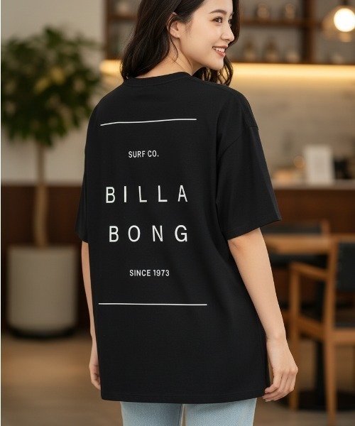 BILLABONG(ビラボン)の「【BILLABONG WOMENS/ビラボンウィメンズ】25SS LINE CLEAN LOGO LOOSE TEE/バックプリント半袖ロゴTシャツ(Tシャツ/カットソー・レディース・イエロー/ホワイト/ブラック/ブルー系その他・LARGE/MEDIUM)」の2枚目の写真