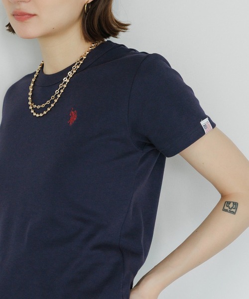 U.S. POLO ASSN.(ユーエスポロアッスン)の「U.S. POLO ASSN./ユーエスポロアッスン スムース1ポイント刺繍Tシャツ メンズ 秋物 秋服 2026年秋冬(Tシャツ/カットソー・メンズ・ホワイト系その他/ブラック系その他/ネイビー/ホワイト/サックスブルー/ピンク・M/S/L)」の4枚目の写真