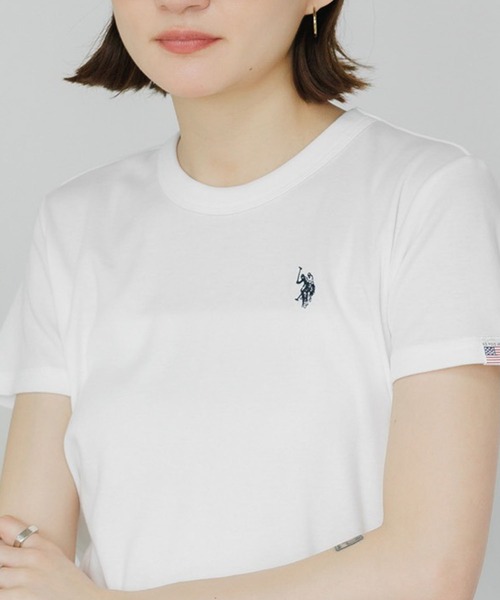 U.S. POLO ASSN.(ユーエスポロアッスン)の「U.S. POLO ASSN./ユーエスポロアッスン スムース1ポイント刺繍Tシャツ メンズ 秋物 秋服 2026年秋冬(Tシャツ/カットソー・メンズ・ホワイト系その他/ブラック系その他/ネイビー/ホワイト/サックスブルー/ピンク・M/S/L)」の1枚目の写真