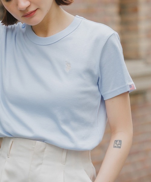 U.S. POLO ASSN.(ユーエスポロアッスン)の「U.S. POLO ASSN./ユーエスポロアッスン スムース1ポイント刺繍Tシャツ メンズ 秋物 秋服 2026年秋冬(Tシャツ/カットソー・メンズ・ホワイト系その他/ブラック系その他/ネイビー/ホワイト/サックスブルー/ピンク・M/S/L)」の5枚目の写真