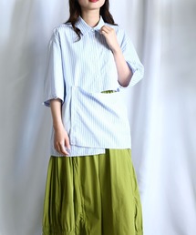 希少 BITTOKO 2wayシアーブラウス マルチ アート柄 F ゆったり 希少 BITTOKO 2wayシアーブラウス マルチ アート柄 F ゆったり