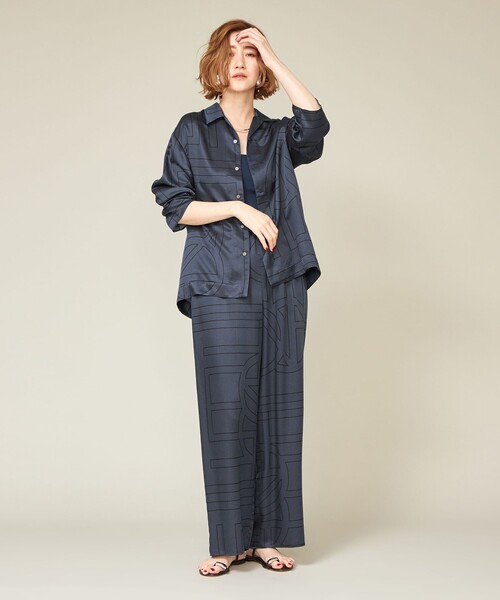 conte♡新品未使用 セール】＜conte＞モノグラム オープンカラーシャツ（シャツ