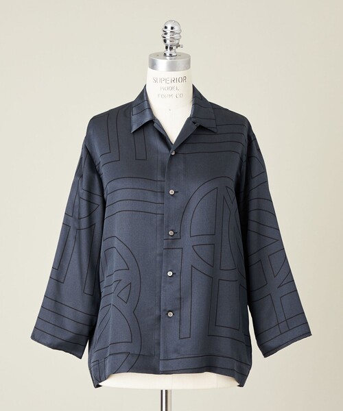 セール】＜conte＞モノグラム オープンカラーシャツ（シャツ