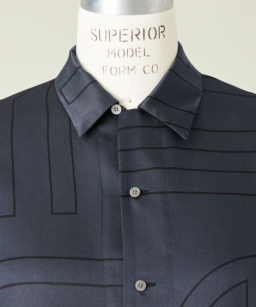 conte♡新品未使用 セール】＜conte＞モノグラム オープンカラーシャツ（シャツ