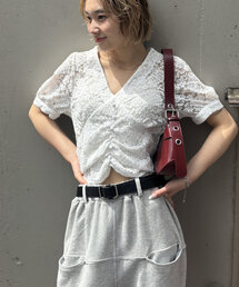 WHO'S WHO gallery | 【前後2WAY】レース Vネック半袖ブラウス(シャツ/ブラウス)