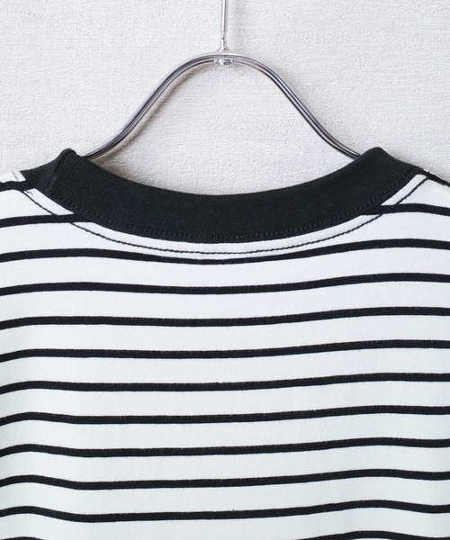 INNOCENT（イノセント）の「【DF001】【D-FACTORY】5.3オンス プレミアム コンフォート ボーダー Tシャツ（Tシャツ/カットソー・メンズ・ブラック×ホワイト/ホワイト系その他/ホワイト×ブラック・MEDIUM/LARGE/X-LARGE/SMALL）」の7枚目の写真