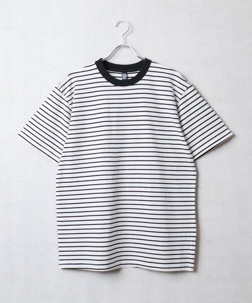 INNOCENT（イノセント）の「【DF001】【D-FACTORY】5.3オンス プレミアム コンフォート ボーダー Tシャツ（Tシャツ/カットソー・メンズ・ブラック×ホワイト/ホワイト系その他/ホワイト×ブラック・MEDIUM/LARGE/X-LARGE/SMALL）」の19枚目の写真