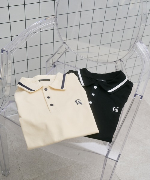 ANDGEEBEE（アンジービー）の「UNISEX ポロラインT（ポロシャツ・レディース・ブラック/アイボリー・FREE）」の20枚目の写真