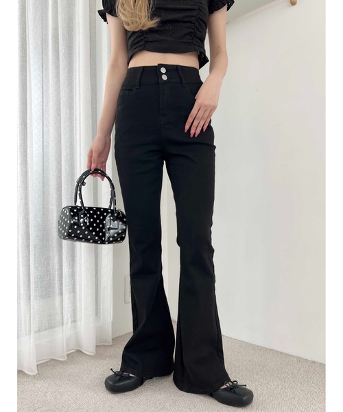 PHILLY（フィリー）の「【美脚シルエット★】ストレッチフレアパンツ（その他パンツ・レディース・ブラック/ブルー・FREE）」の2枚目の写真