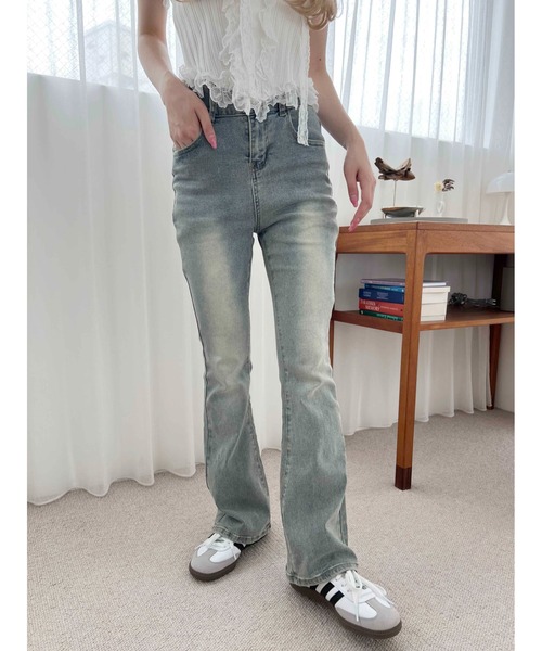 美脚シルエット☆】ストレッチフレアパンツ(その他パンツ 美脚シルエット☆】ストレッチフレアパンツ(その他パンツ